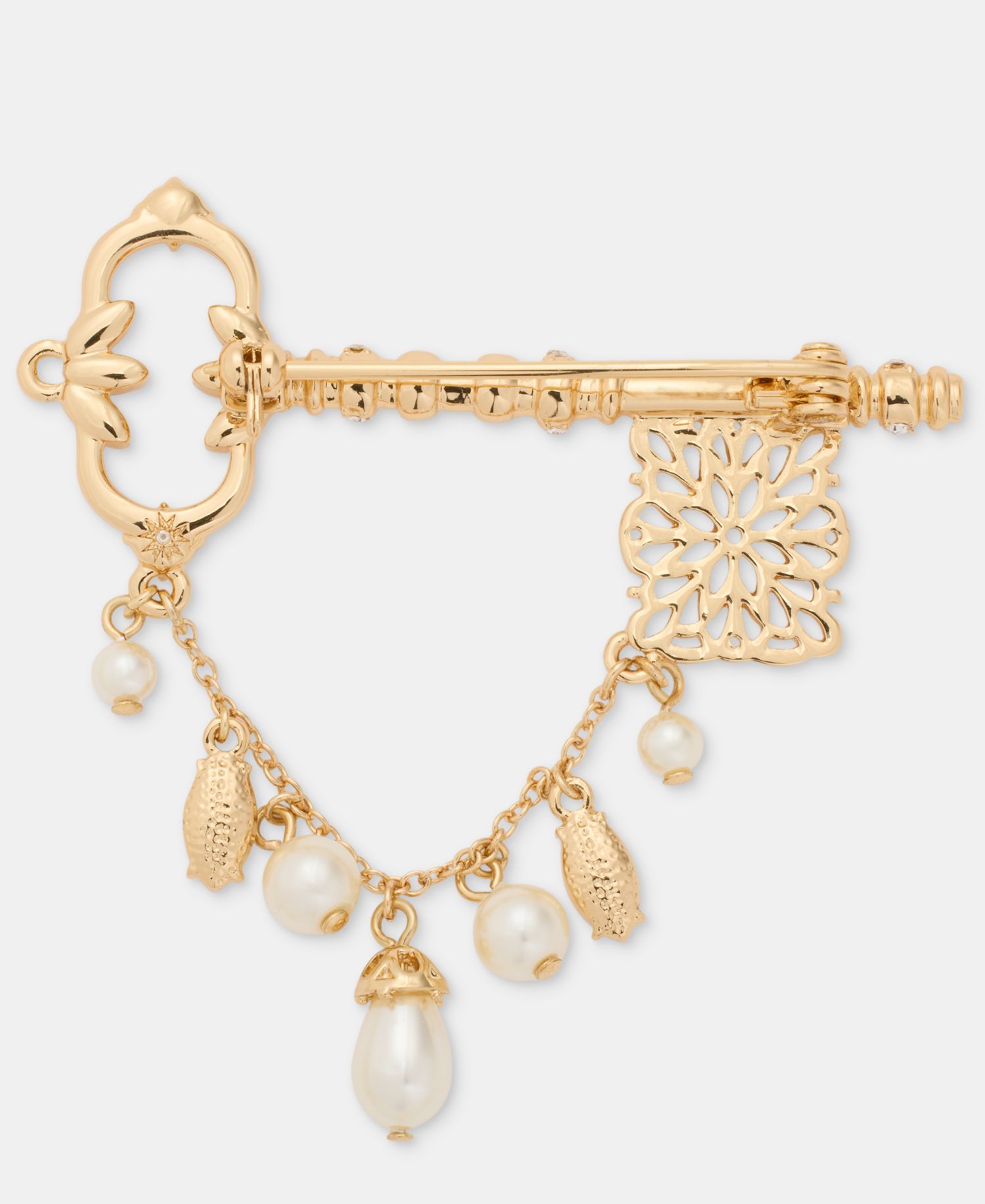 Crystal & Imitation Pearl Key Pin