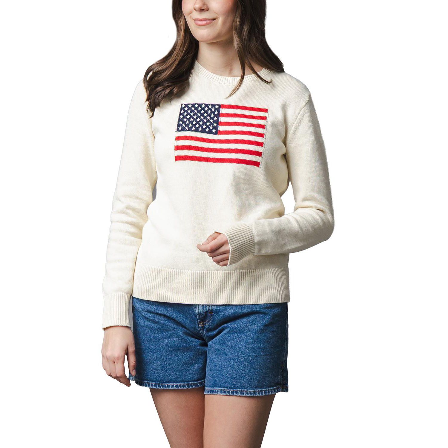 Women's Hope and Henry Organic Crew Neck Flag Sweater