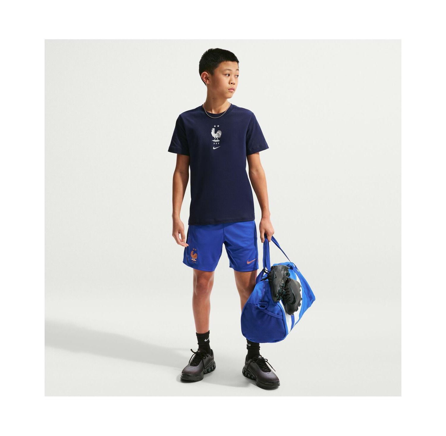 Big Boys and Girls Blue France National Team Crest T-Shirt