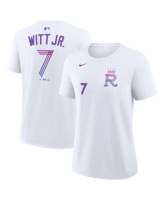 Women's Bobby Witt Jr. White Kansas City Royals 2026 City Connect Name & Number T-Shirt