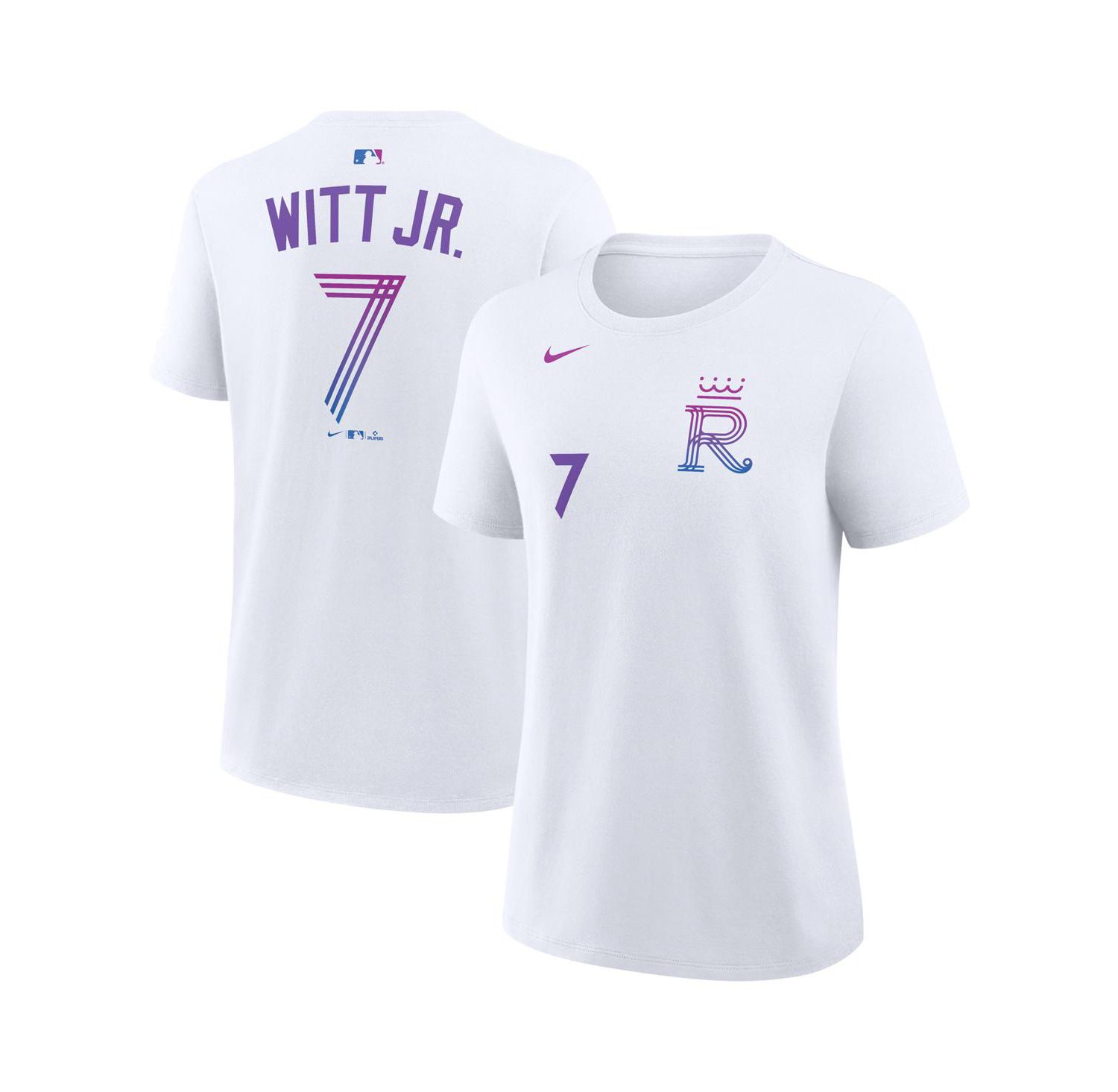 Women's Bobby Witt Jr. White Kansas City Royals 2026 City Connect Name & Number T-Shirt