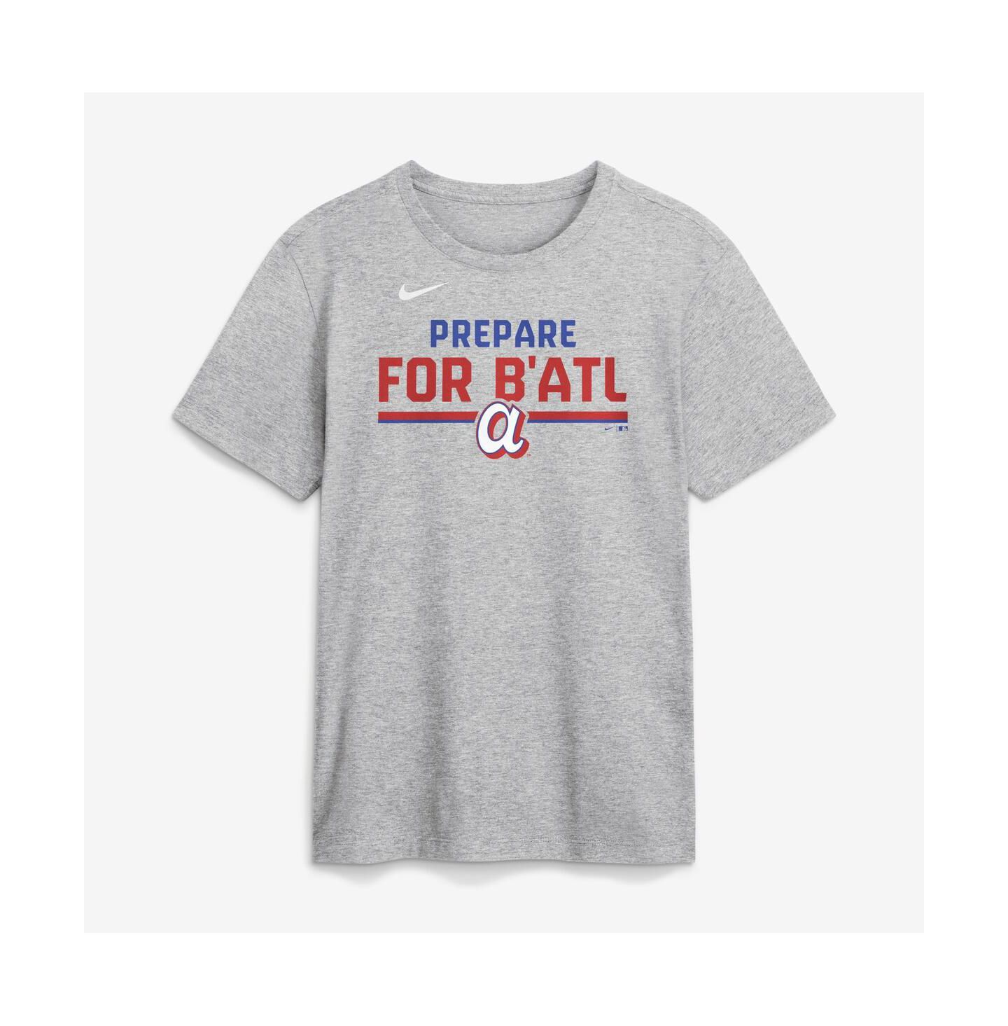 Мужская футболка Nike Heather Gray Atlanta Braves 2026 City Connect Stacked Team Phrase — фото 1