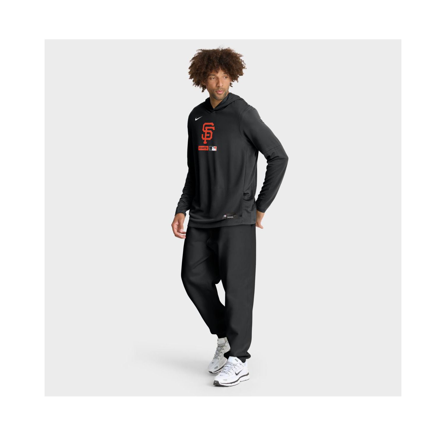 Men's Black San Francisco Giants Authentic Collection Dri-FIT Long Sleeve Hooded T-Shirt