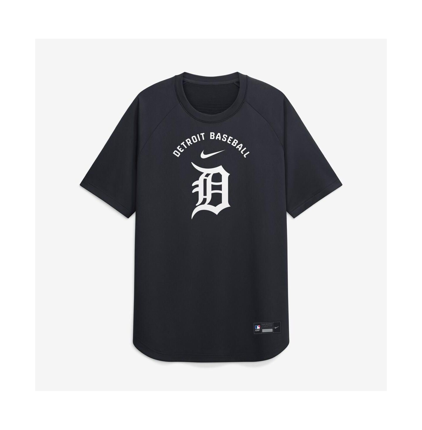 Мужская футболка Nike Navy Detroit Tigers Authentic Collection Batting Practice Pre-Game Raglan Dri-FIT — фото 2