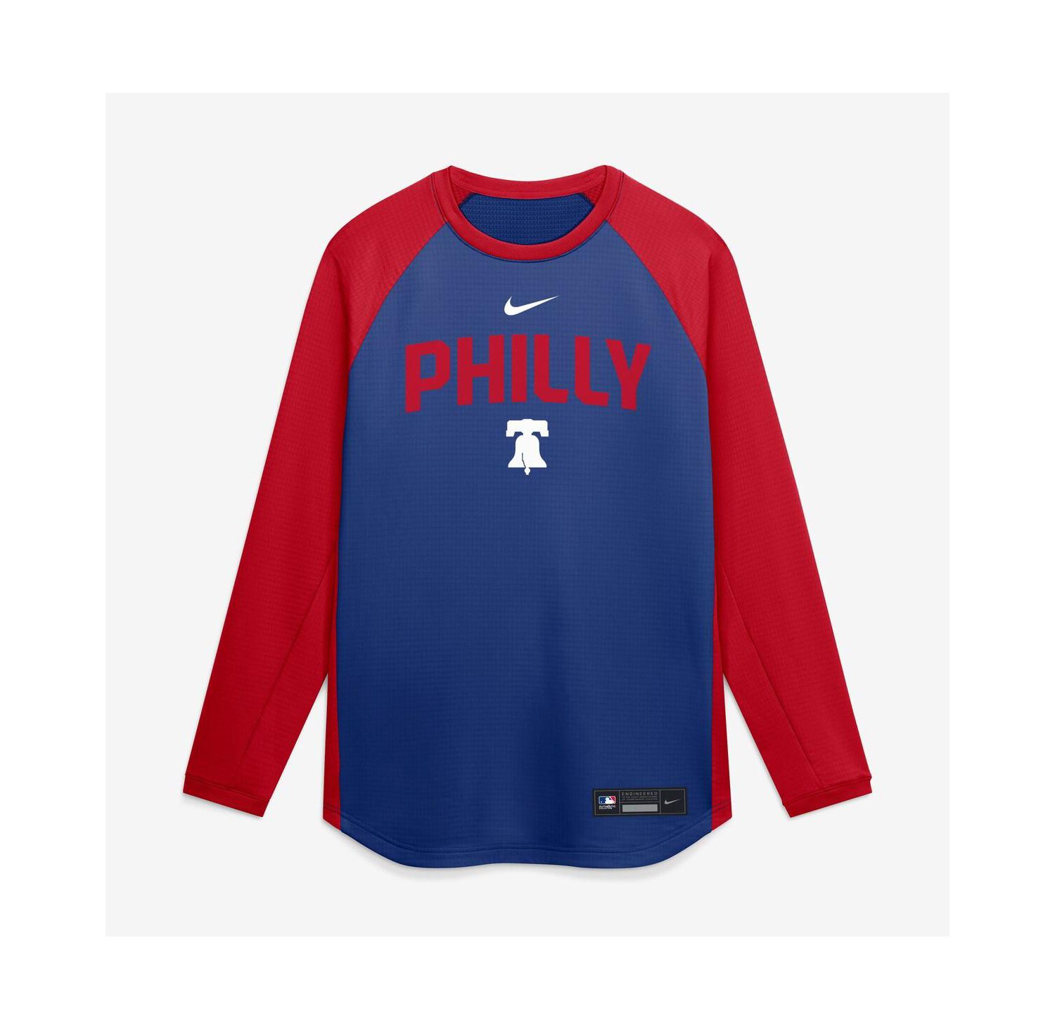 Men's Royal Philadelphia Phillies Authentic Collection Raglan Dri-FIT Sweatshirt