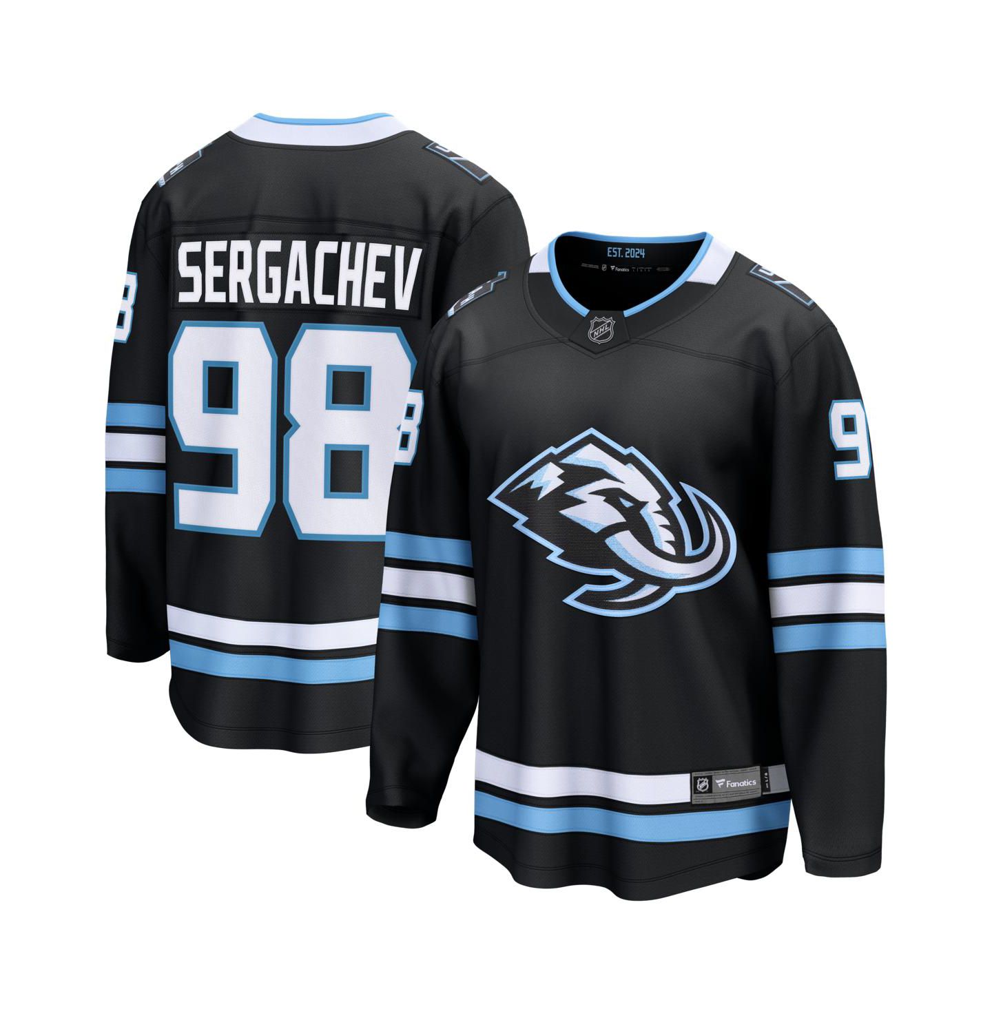 Мужской топ Fanatics Mikhail Sergachev Black Utah Mammoth Home Breakaway Player Jersey — фото 1