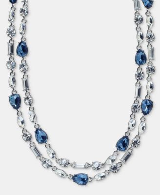 Crystal Layered Collar Necklace, 16-1/4" + 3" extender