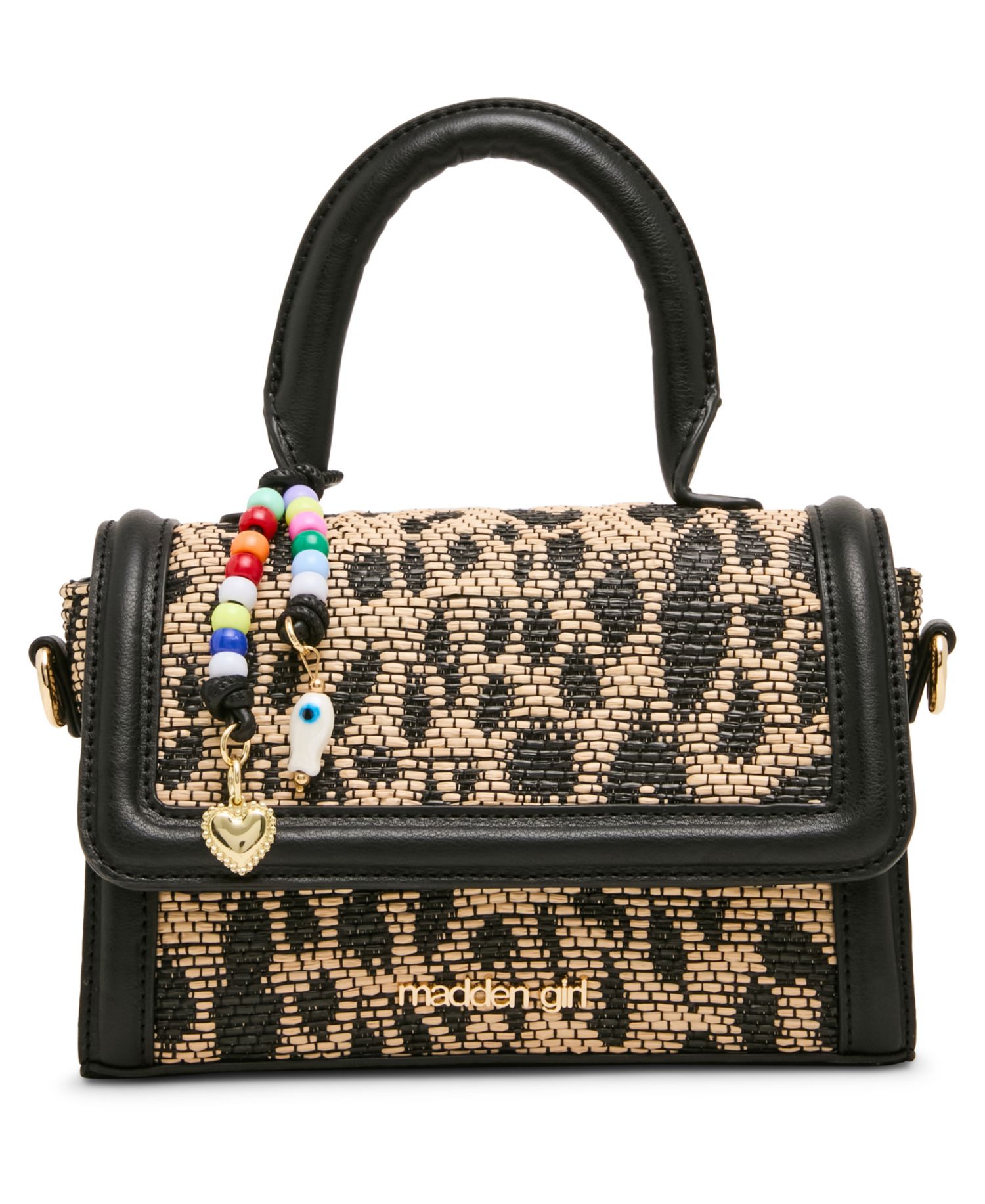 Davinas Straw Mini Top Handle Satchel Handbag