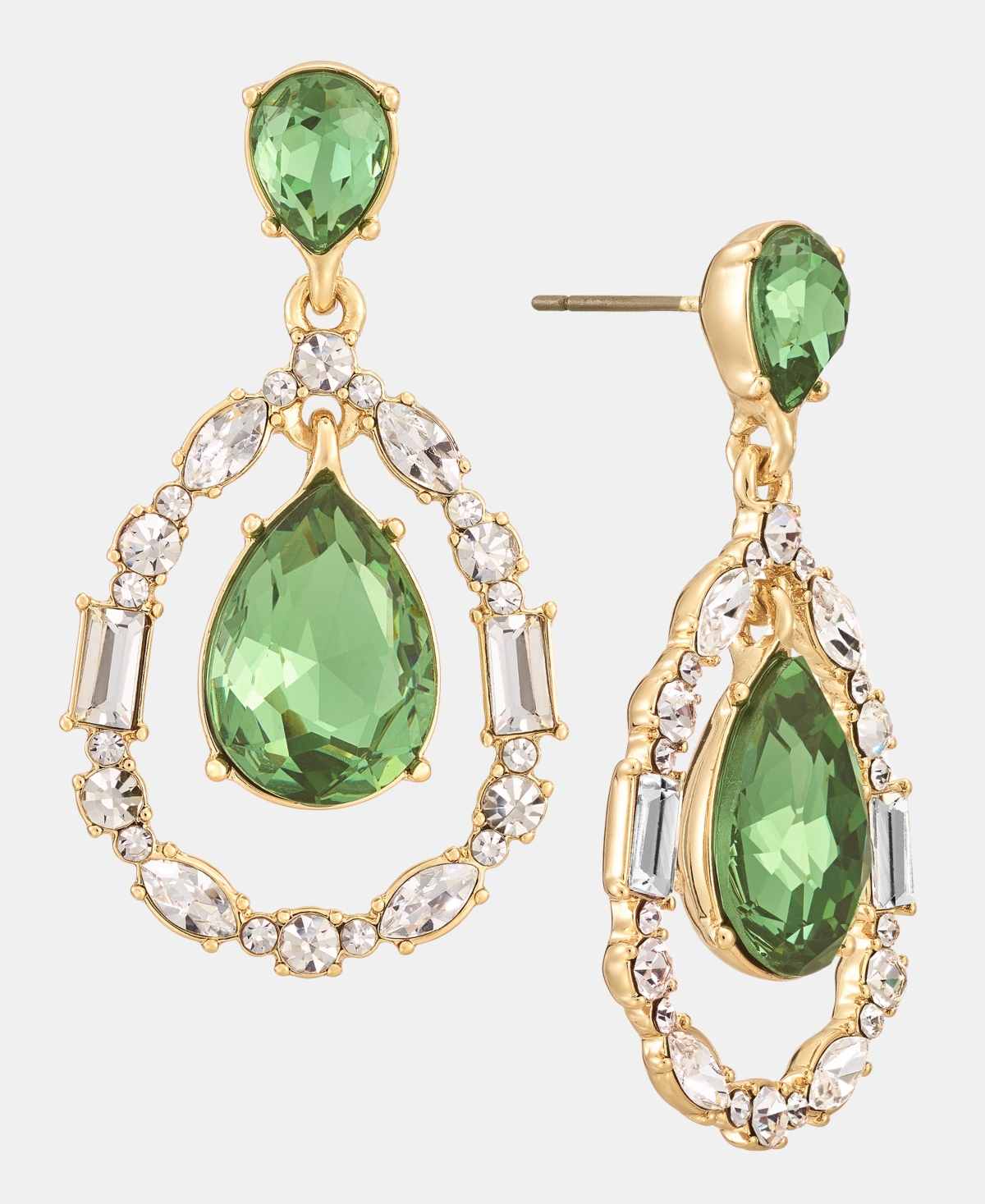 Givenchy Crystal Pear-Shape Orbital Drop Earrings