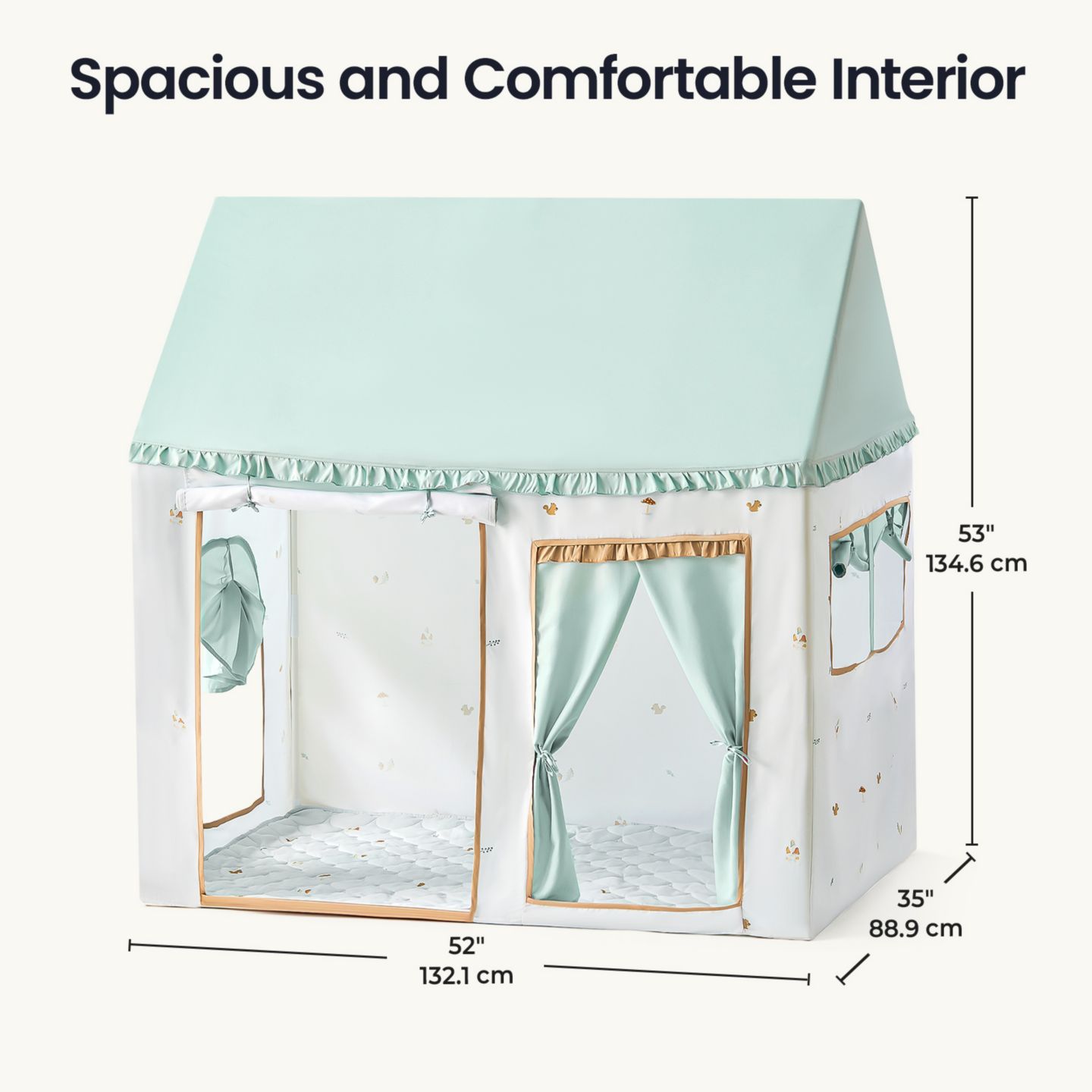 Детские игрушки Tiny Land Sweet Citrus Indoor Play Tent and Play Mat, 2-Piece Set, Ages 3+, цвет: Зелёный — фото 4
