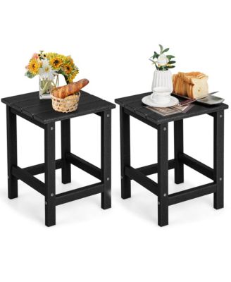 2PCS 14'' Patio Adirondack Side Table HDPE Square Weather Resistant Garden