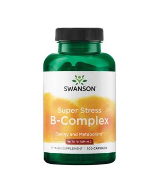 Vitamin B Complex With Vitamin C Stress Relief, Energy and Immune Health, Nervous System Support, 100 Capsules