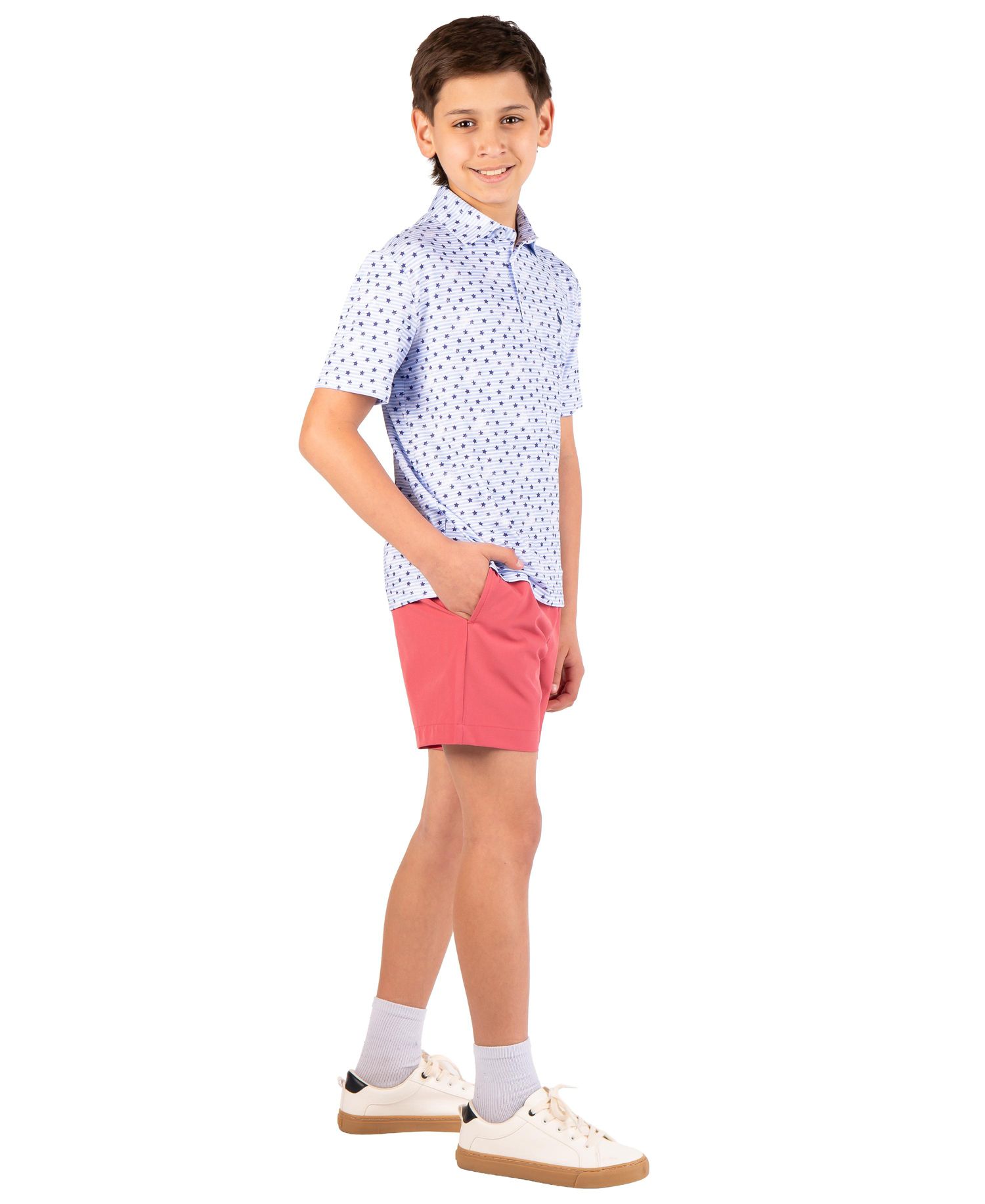 Boys Vintage Stars Printed Performance Polo
