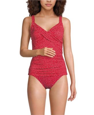 Petite V-Neck Wrap Underwire Tankini Swimsuit Top
