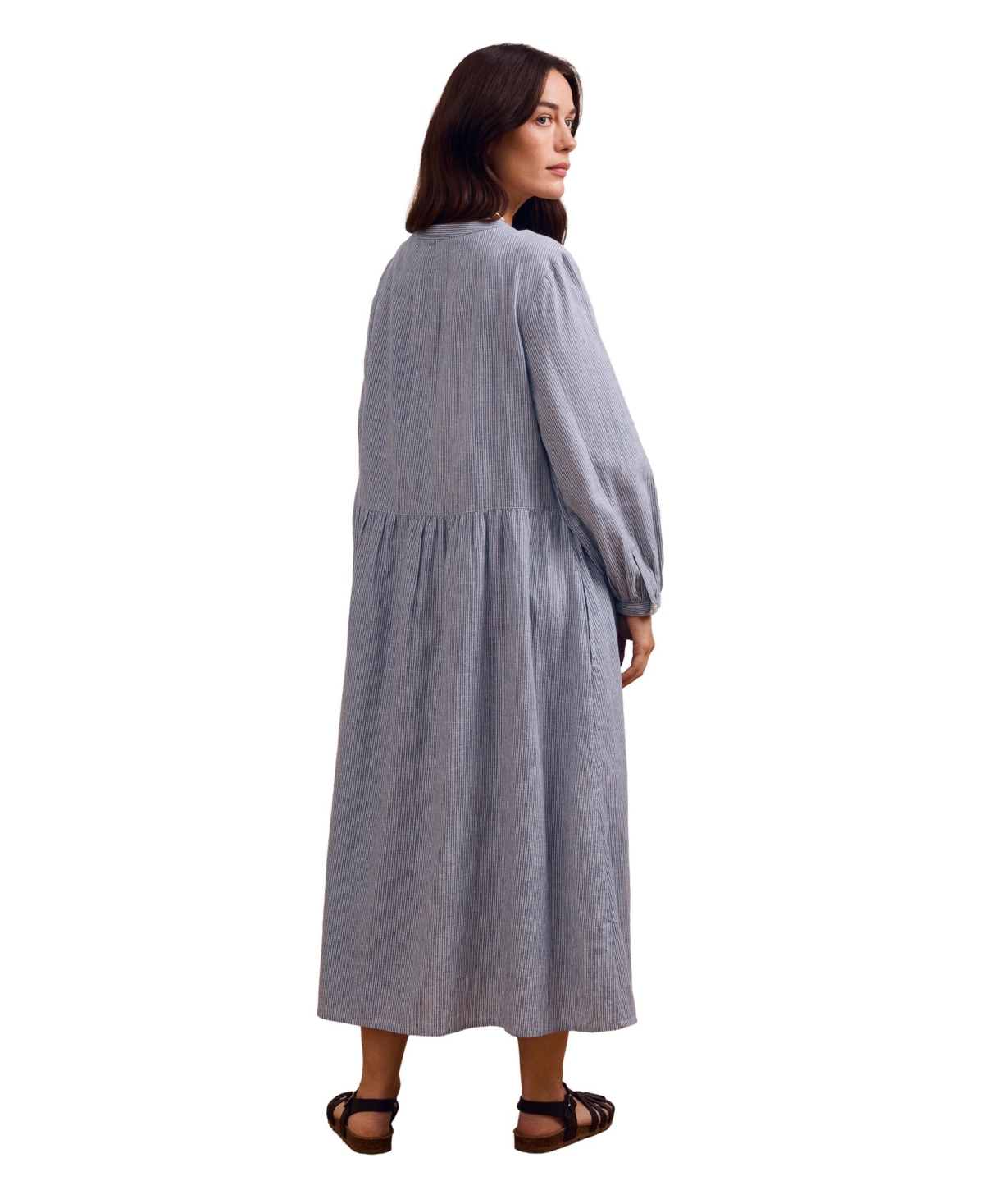 Celtic & Co. Women's Button Front Midi Shirt Dress