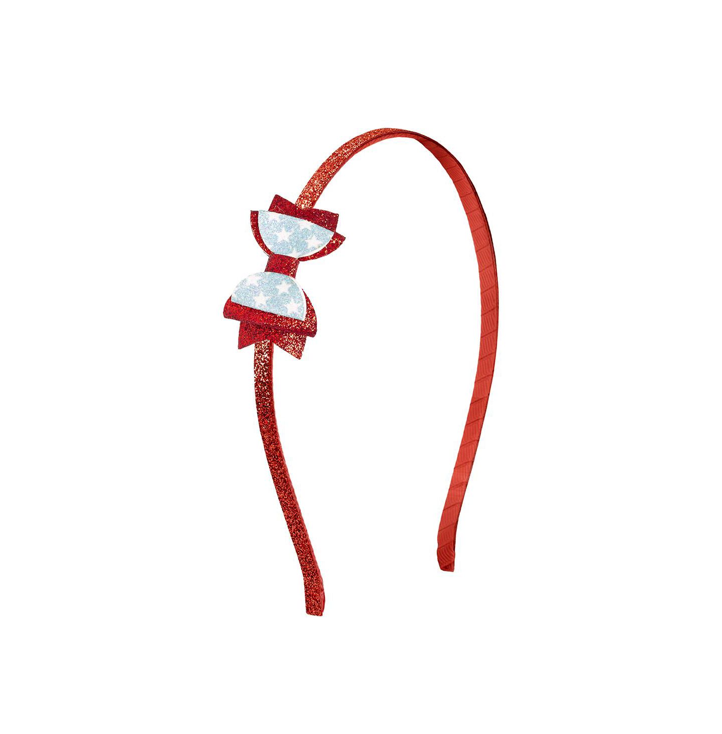 Аксессуары для волос Sweet Wink Glitter Flag Bow Headband для девочек, цвет: Красный — фото 1