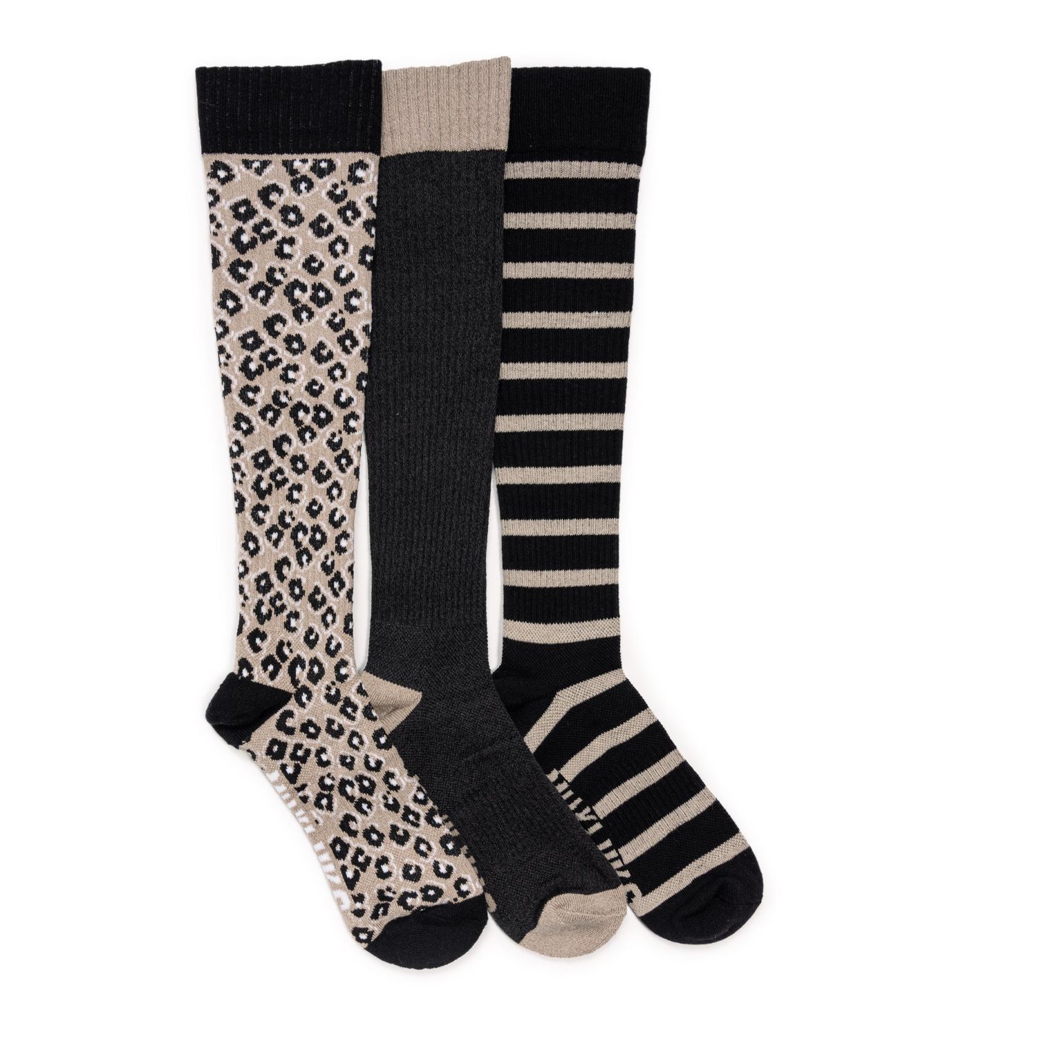 Women's 3 Pack Tall Cotton Wide Compression Knee-High Socks