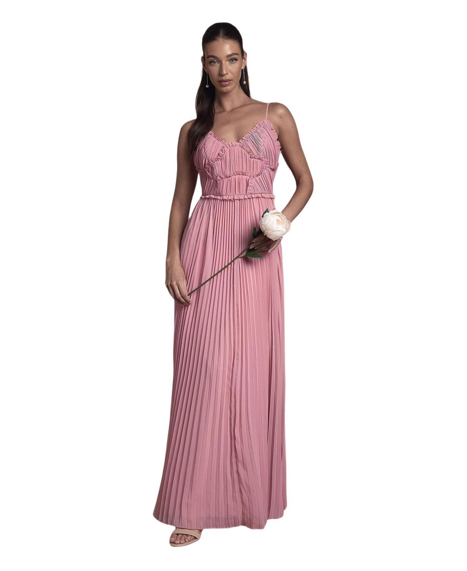 Women's Bridesmaid Dress With Ruffle Detail