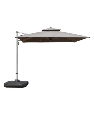 9 Feet Aluminum Cantilever Tilt Patio Umbrella with Center Pole Base Not Included