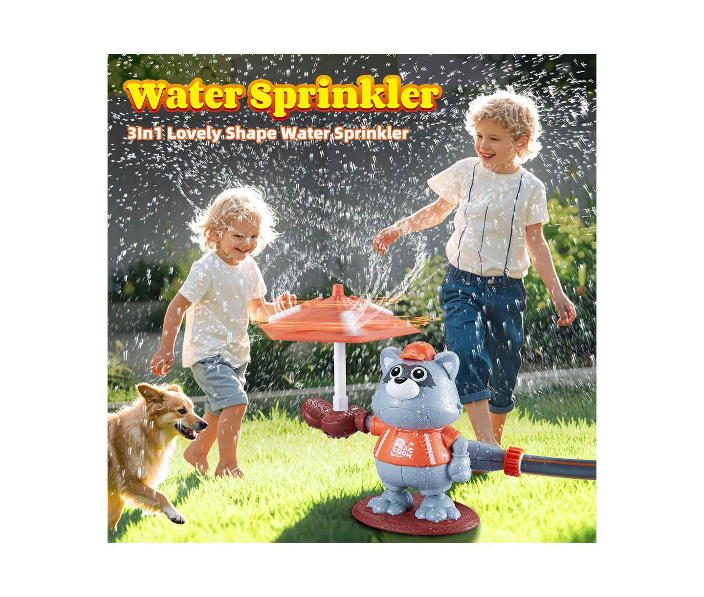 Детская игрушка Bruce & Shark 3-in-1 Baseball Water Sprinkler, Rotating, with Bat & Balls, Ages 3+, цвет: Серый — фото 4