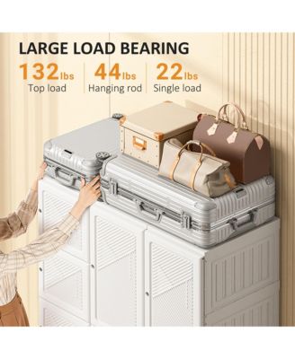 Portable Wardrobe Folding Closet with Cube Storage,