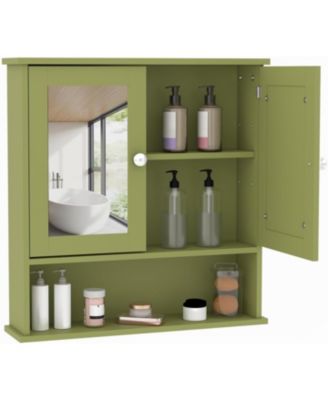 Bathroom Wall Cabinet - 23x22.1x5.1 Inch Medicine Cabinet with Adjustable Shelf, Wall Mounted Storage for Bathroom, Kitchen, Laundry Room