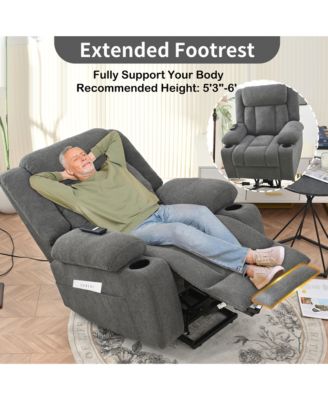 Power Lift Recliner Chair for Elderly, Electric Lift Chair with Extended Footrest & Remote, 330lb Capacity Snowflake Velvet Recliner