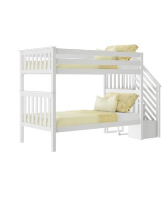 Max and Lily Bed Frame, Farmhouse Solid Wood Platform Bed with Slatted Headboard