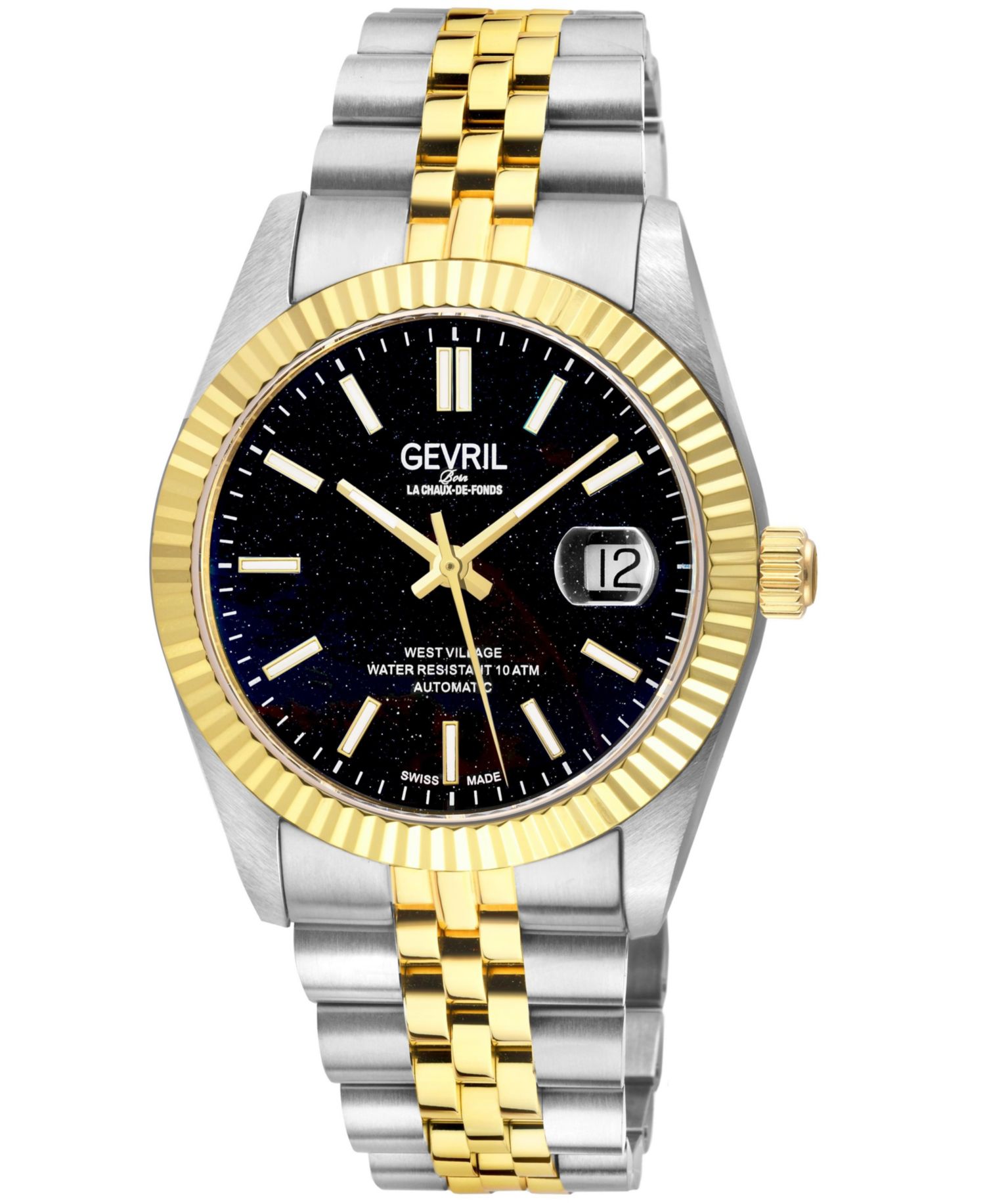 Men's West Village Swiss Automatic Two toned SS IPYG Bracelet Watch