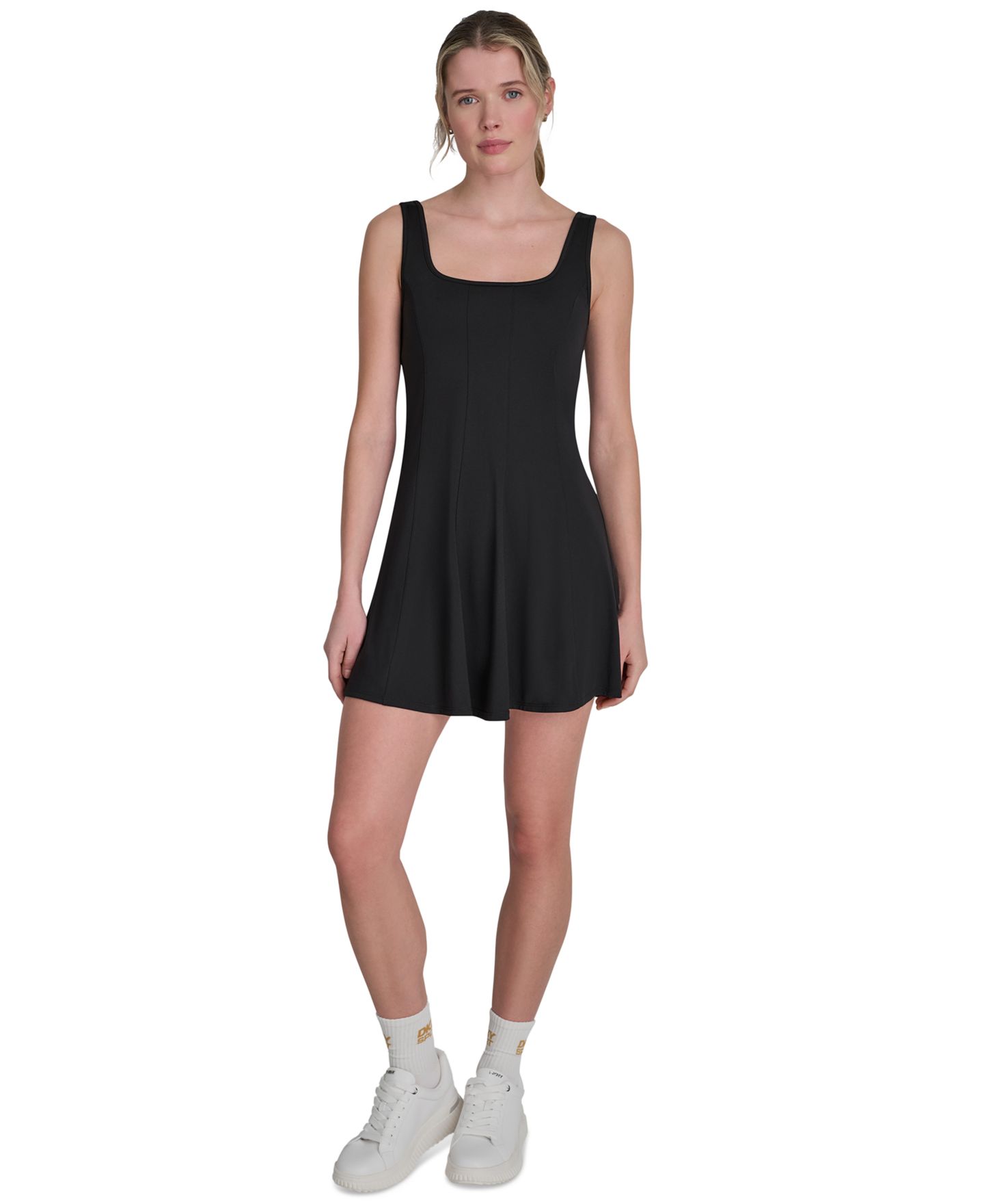 Женское платье DKNY Sport Balance Compression Skater, цвет: Чёрный — фото 1