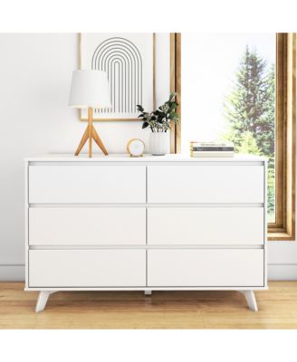 Max and Lily Max and Lily Solid Wood Scandinavian 6 Drawer Dresser