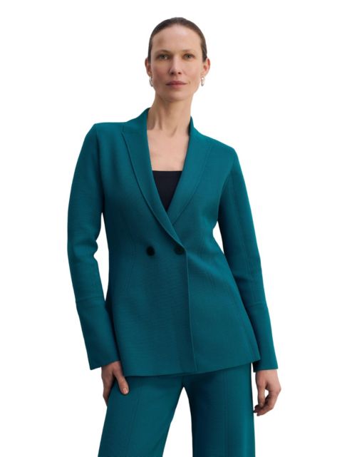 Женский пиджак The Fold Somerton Sculpt Knit Blazer, цвет: Синий