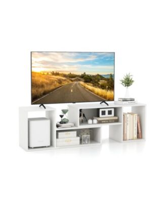 2 Pieces Adjustable TV Stand for TVs up to 55 Inch with Storage Cubes