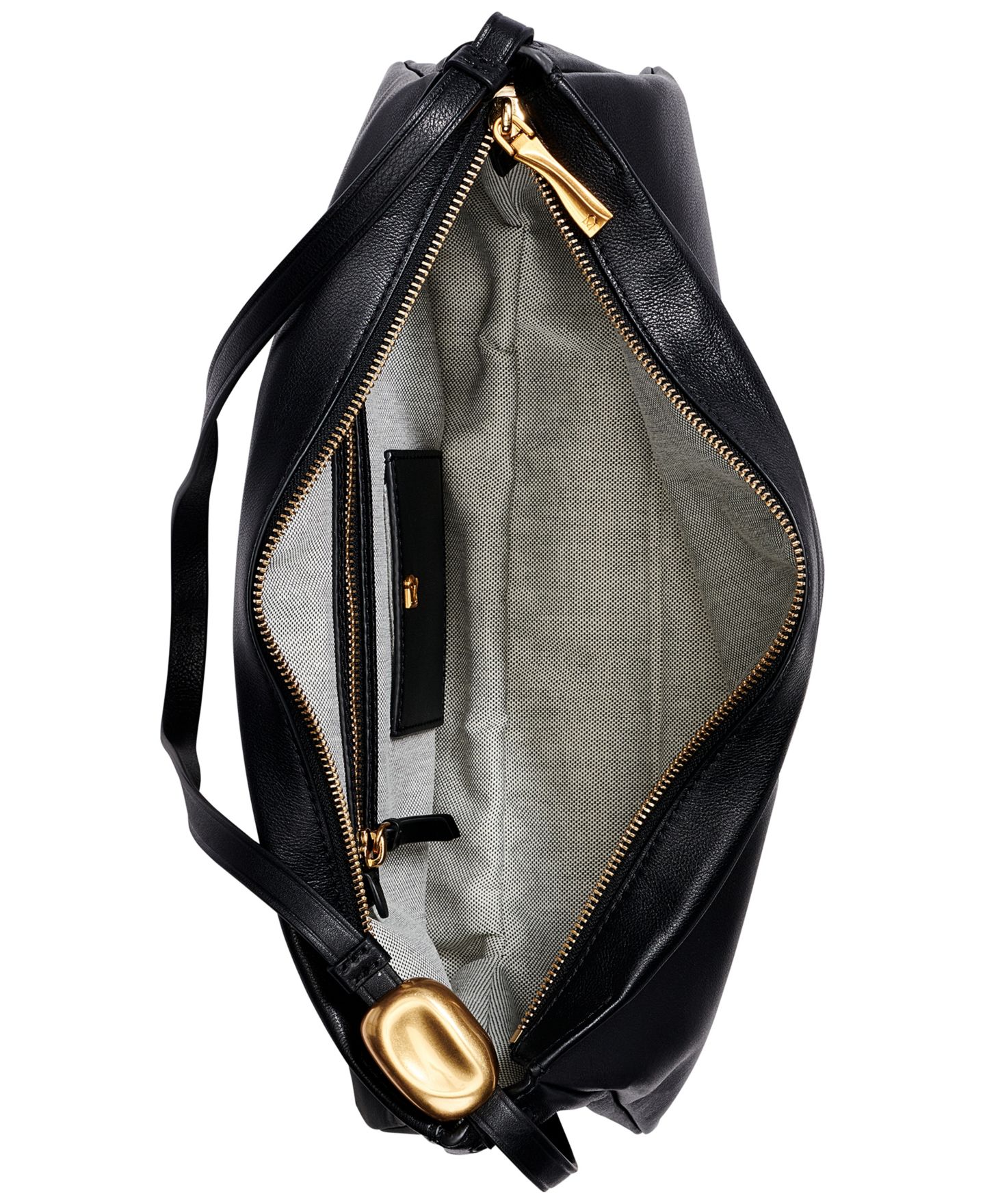 Женская сумка Donna Karan New York Large Leather Shoulder, цвет: Чёрный / Золотой — фото 5