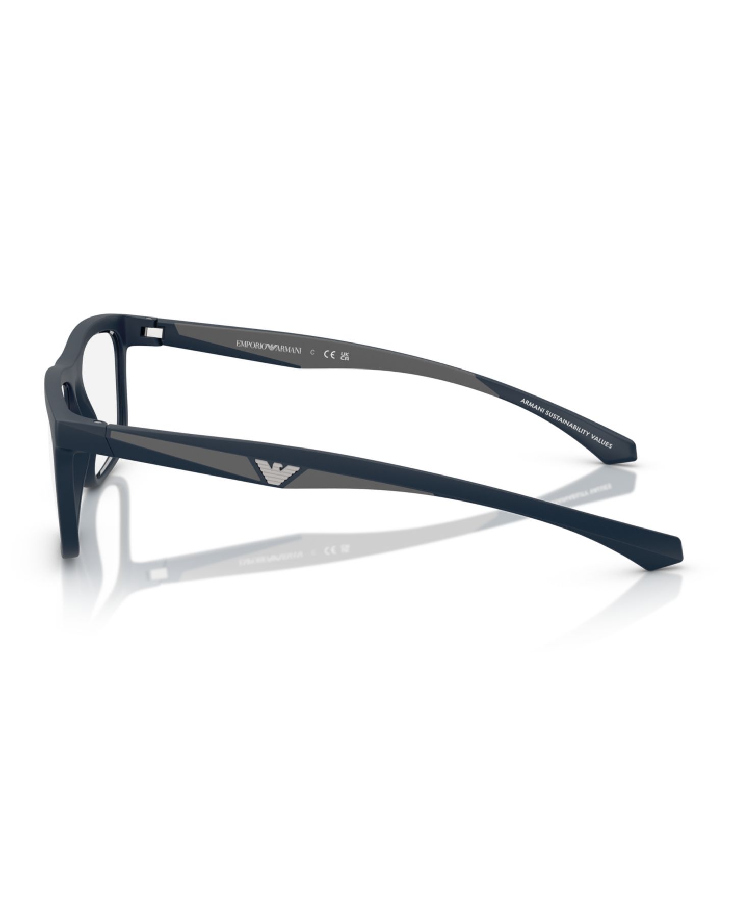 Мужские очки Emporio Armani Square Eyeglasses, EA3246, цвет: Матовый синий — фото 3