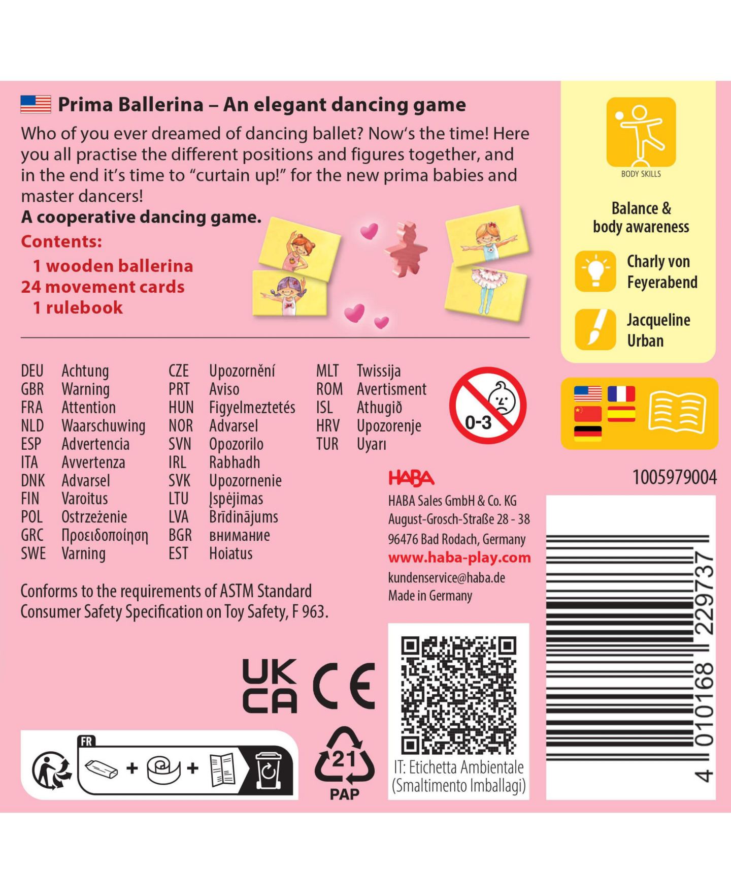 Детская настольная игра Haba Prima Ballerina Board Game, Ages 4+ — фото 4