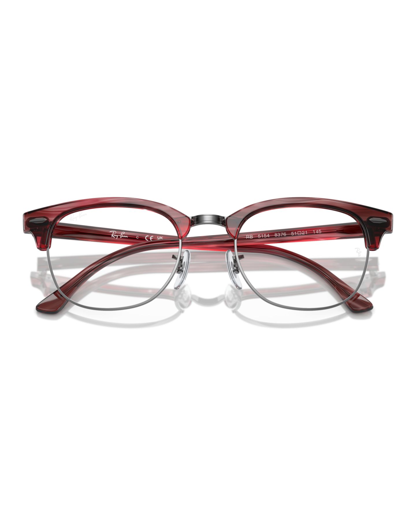Очки Ray-Ban Square Unisex Clubmaster Optics Eyeglasses, RB5154, цвет: Полосатый коричневый — фото 9
