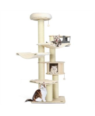 Cat Tree 77.5 in Multi-Level Tower with Condo Sisal Posts