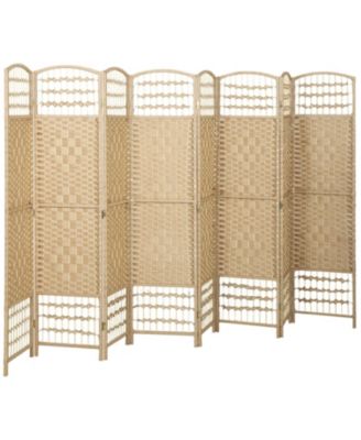 8 Panel Wave Fiber Folding Freestanding Room Divider Privacy Screen