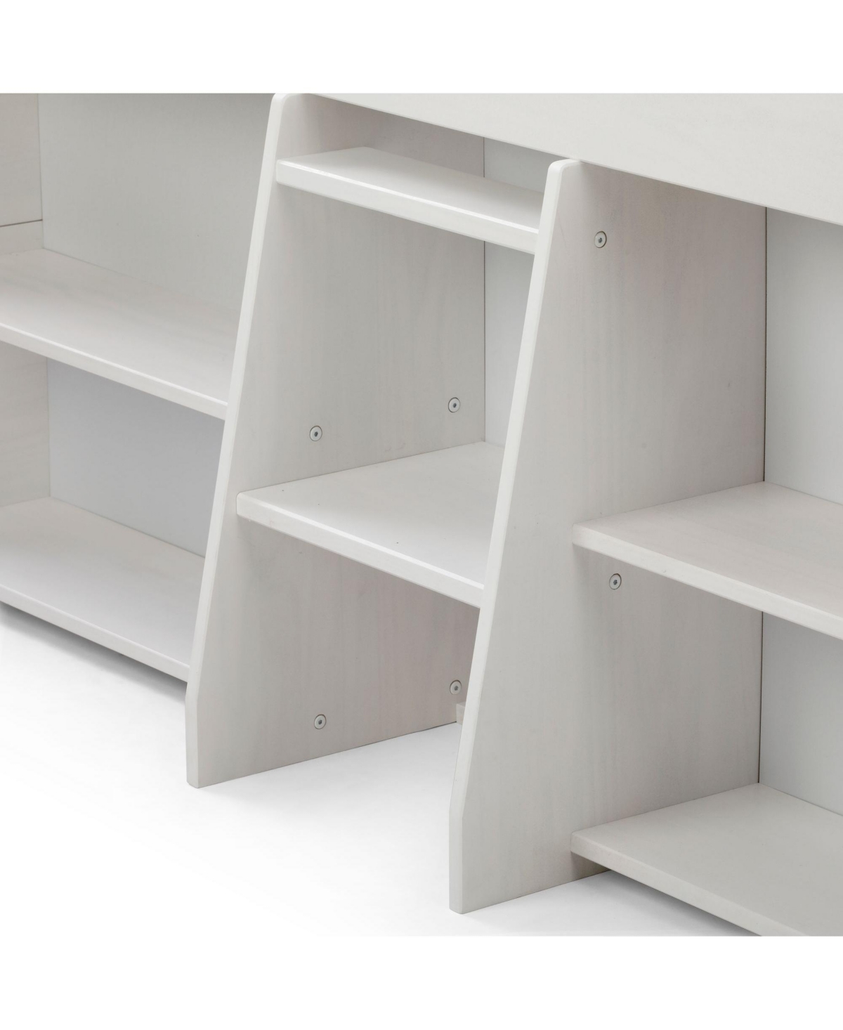 Max & Lily Solid Wood Modern Farmhouse Low Loft Bed, Bed Frame for Kids with 2 Bookcases