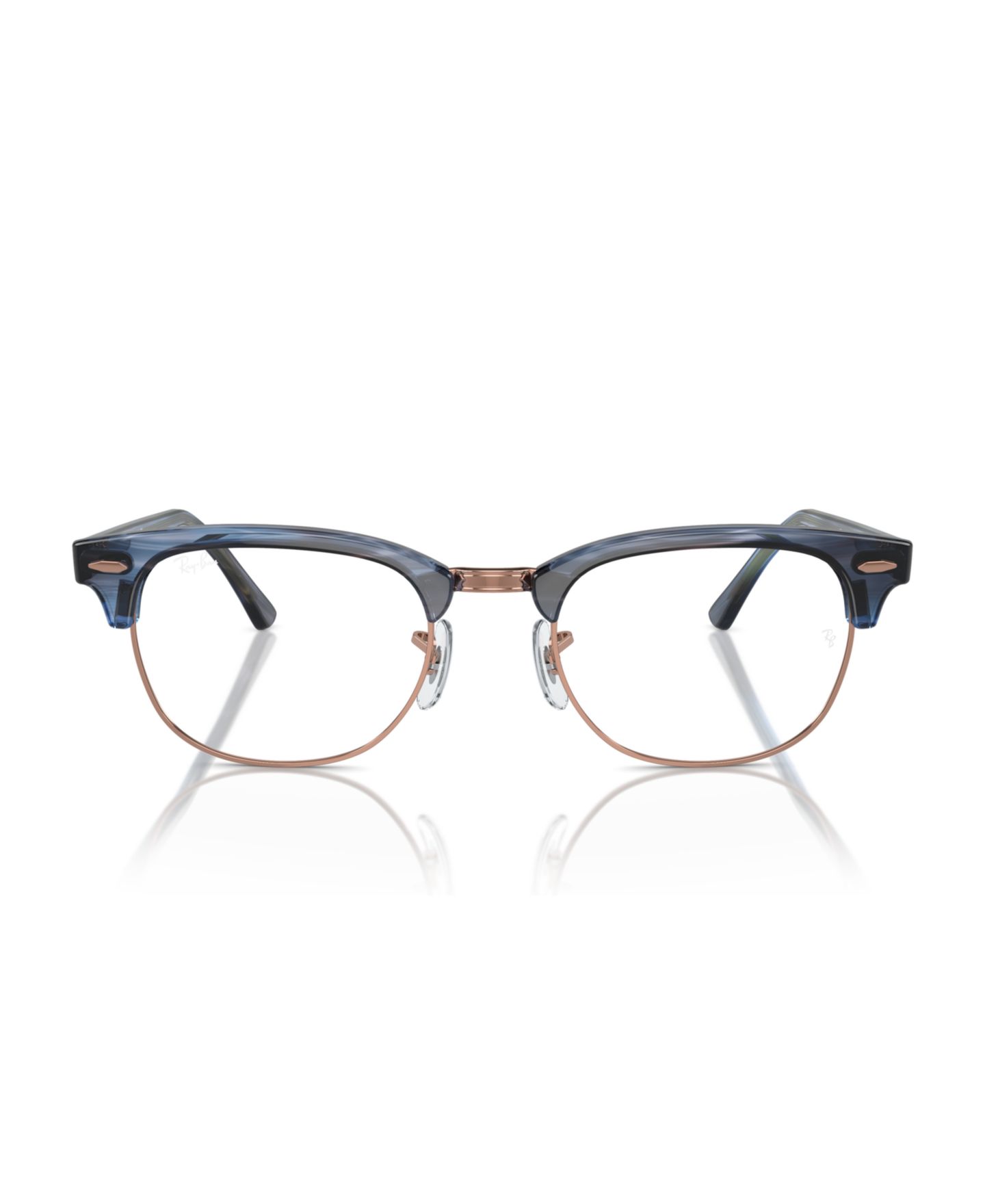 Очки Ray-Ban Square Unisex Clubmaster Optics Eyeglasses, RB5154, цвет: Полосатый синий — фото 2