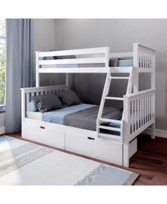 Solid Wood Size Bunk Bed with Storage Drawers and Ladder for Kids