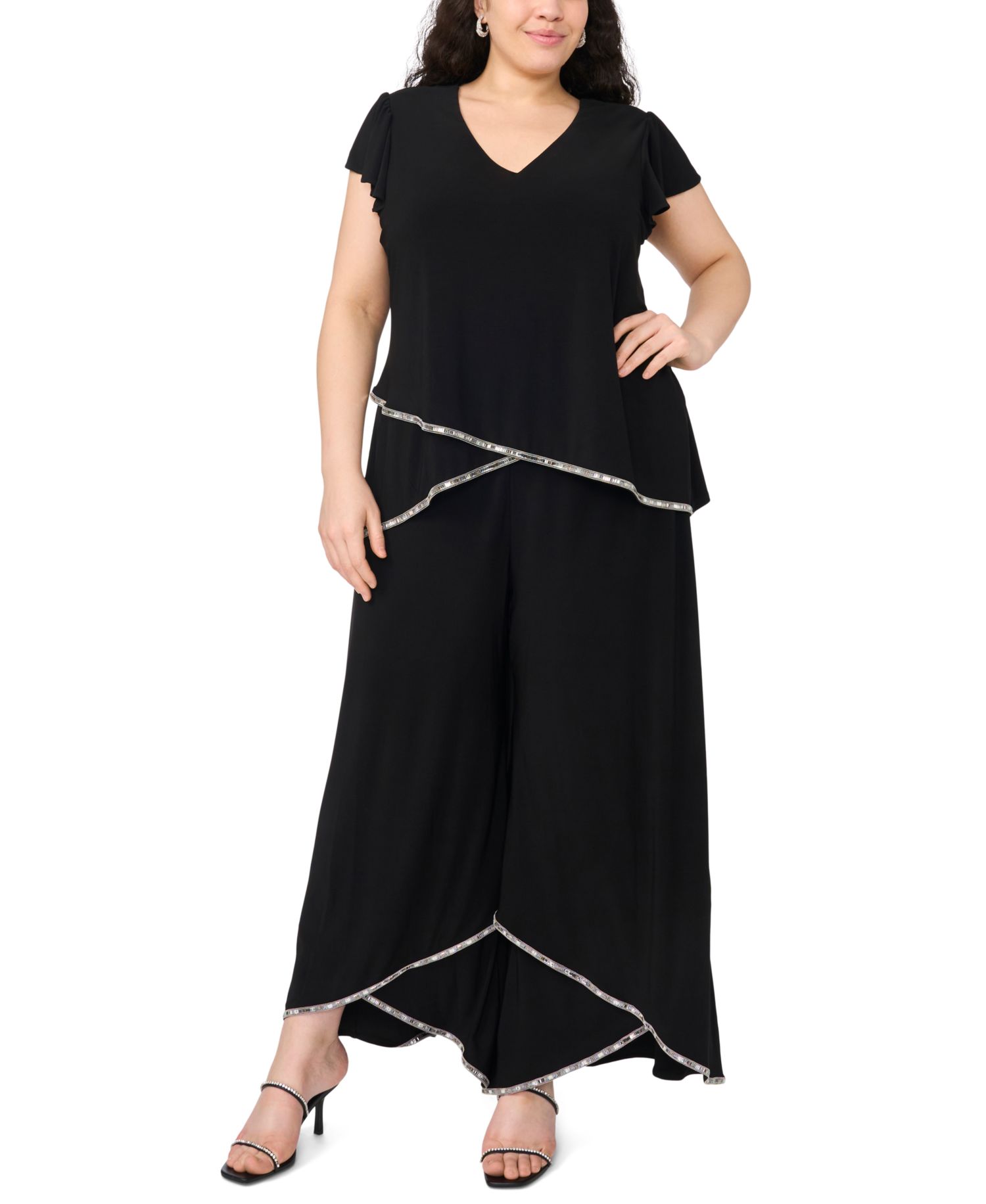Plus Size V-Neck Short-Sleeve Top