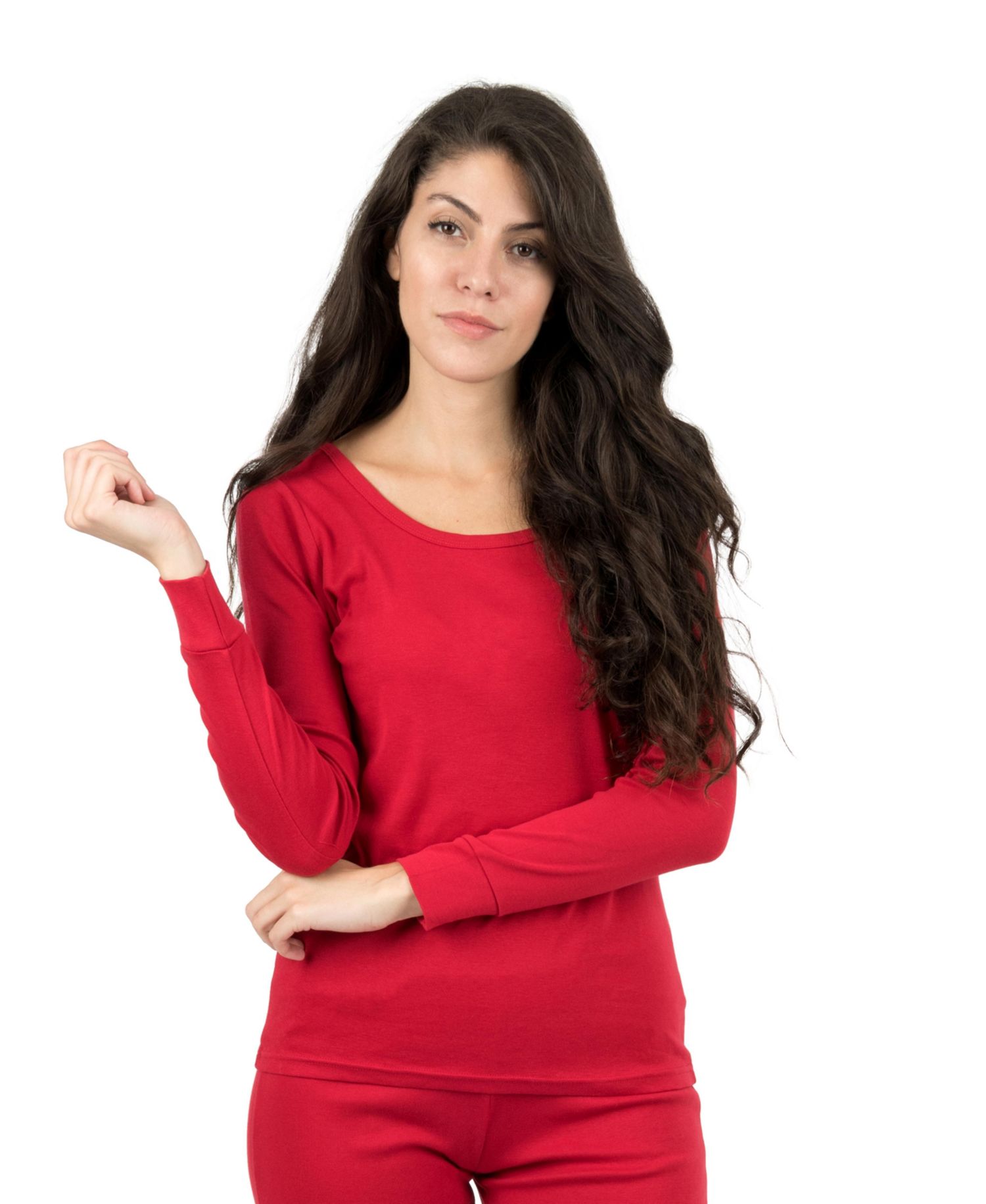 Womens Matching Family Two Piece Cotton Long Sleeve Shirt and Pants Solid Color Pajamas
