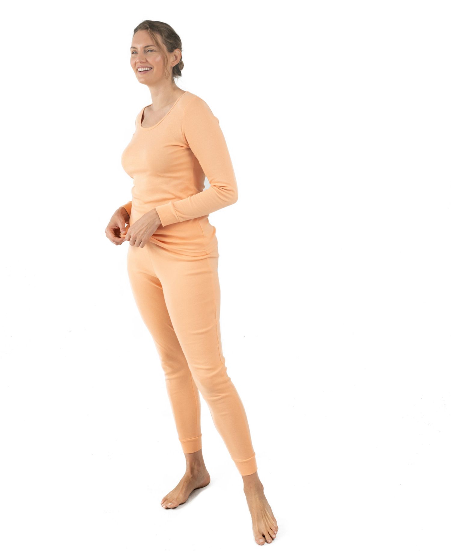 Womens Matching Family Two Piece Cotton Long Sleeve Shirt and Pants Solid Color Pajamas