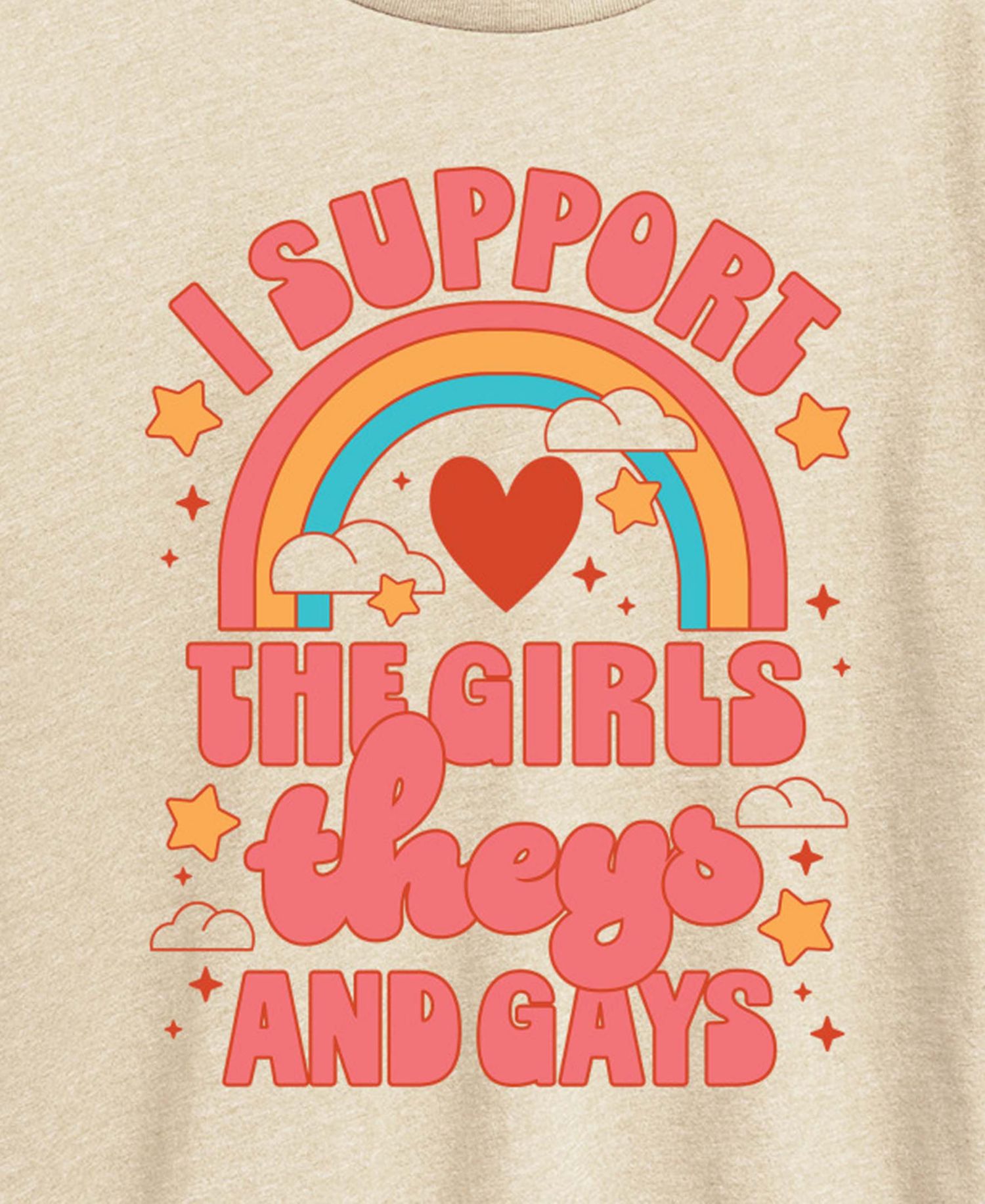 Plus Size Instant Message Pride Support the Girls Theys and Gays Short-Sleeve Graphic T-Shirt
