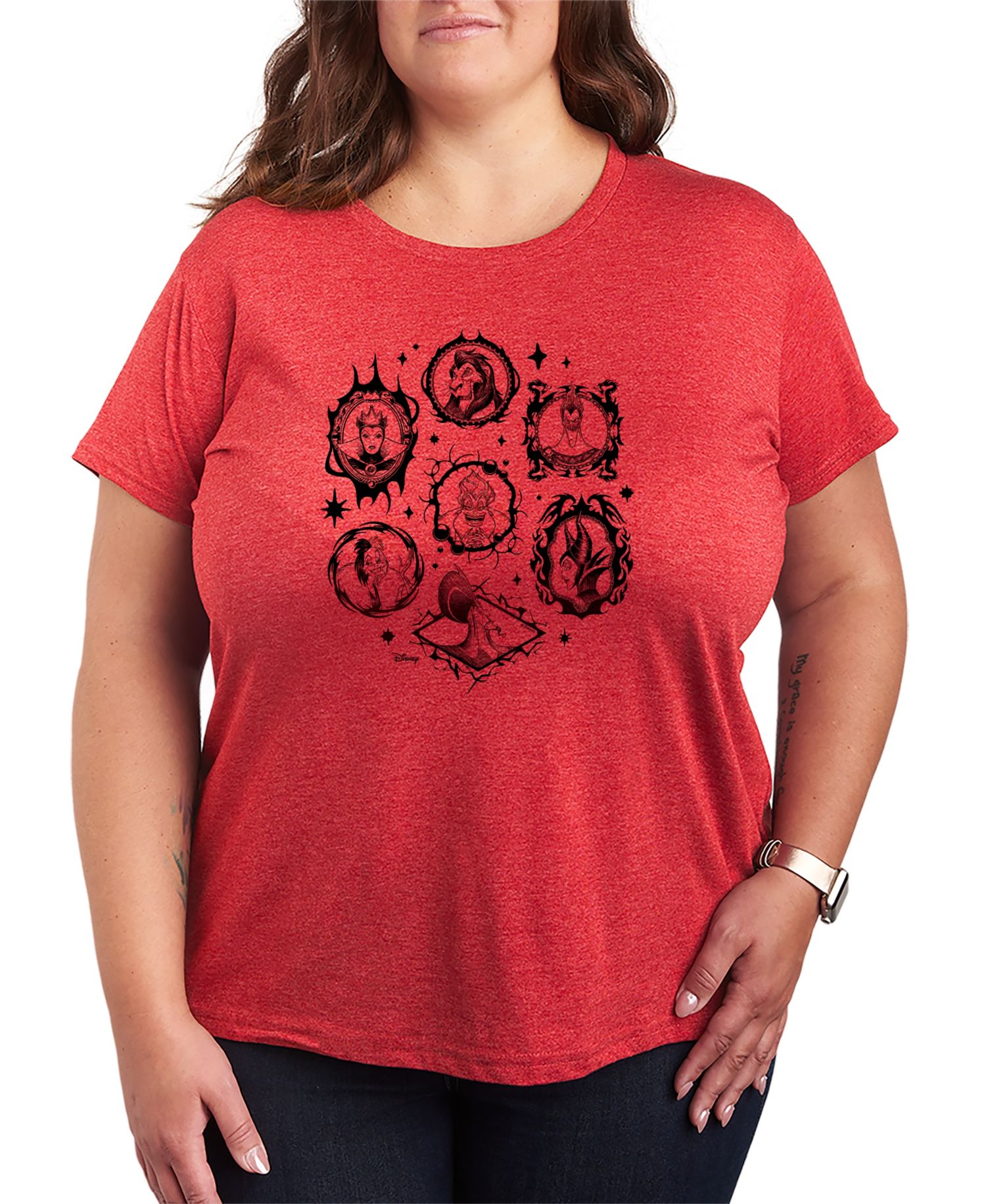 Plus Size Disney Villains Frames Short-Sleeve Graphic T-Shirt