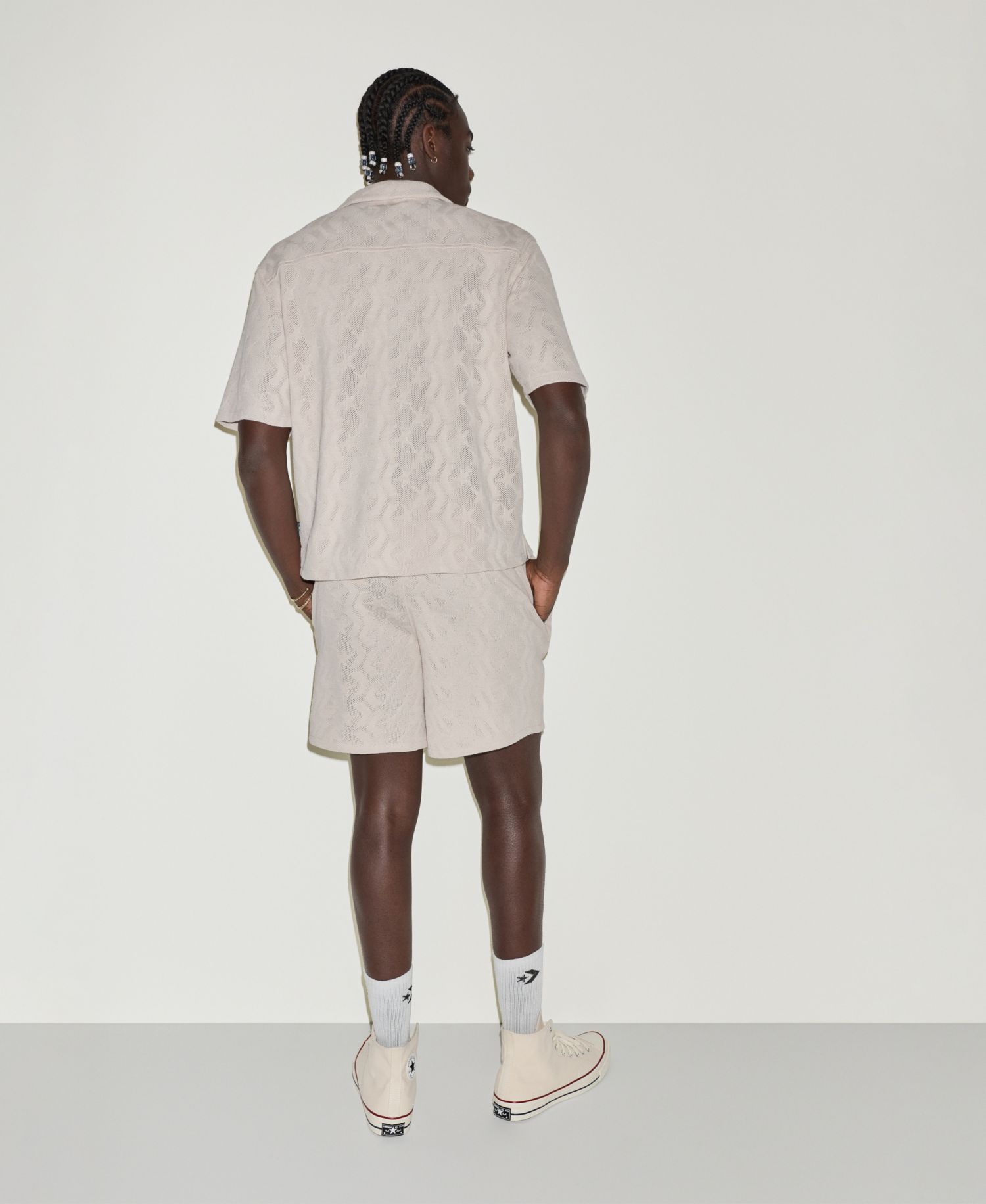 Men's Chevron Crotchet Regular-Fit Pull-On Shorts