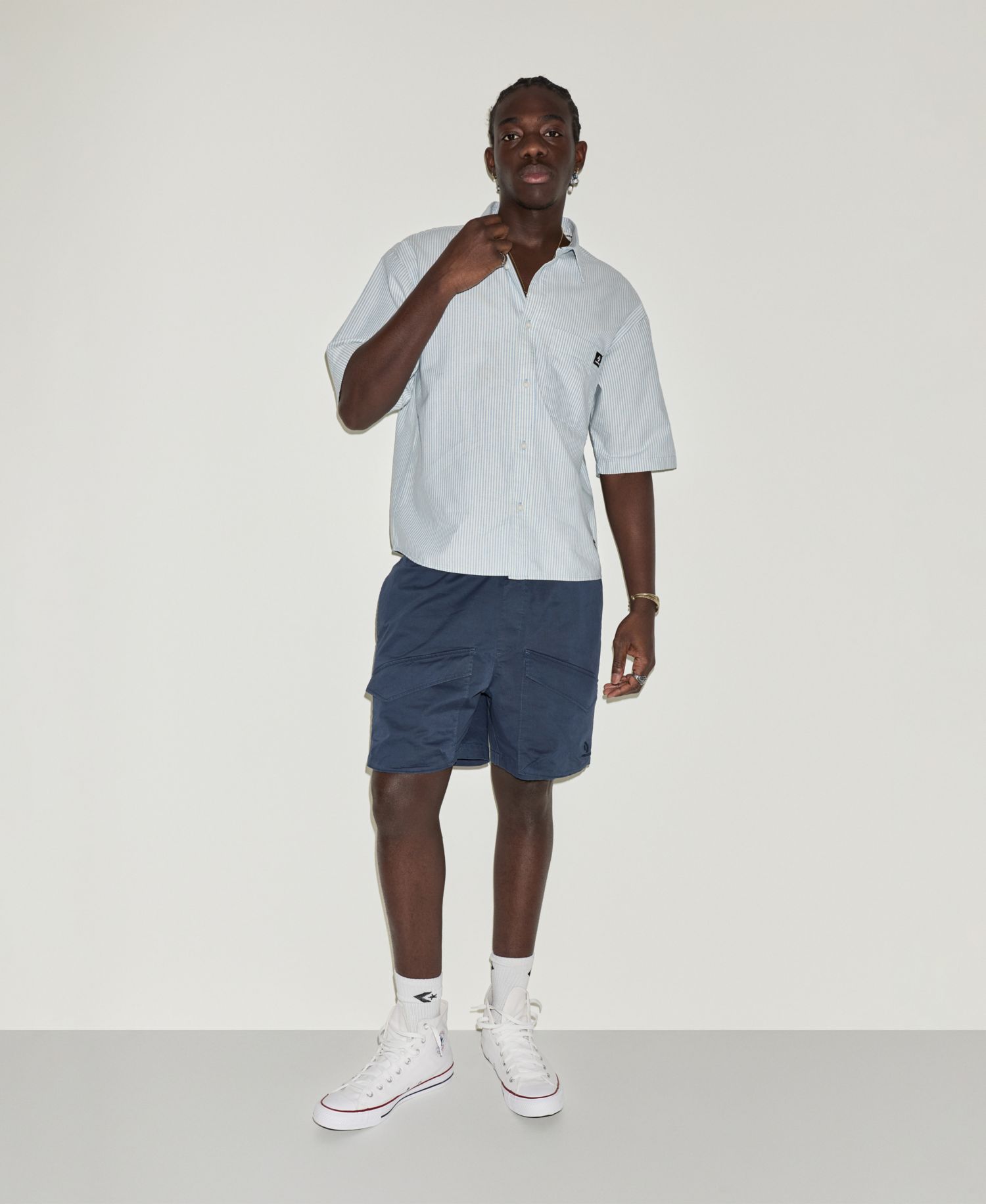Men's Striped Oxford Short-Sleeve Shirt