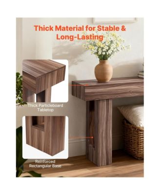63 Inch Console Table Farmhouse Desk Behind the Couch Wooden Rectangle